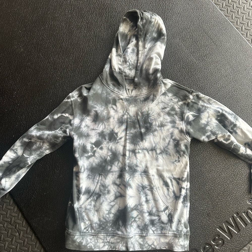 Men's Tie-Dye Hoodie - Black and Gray